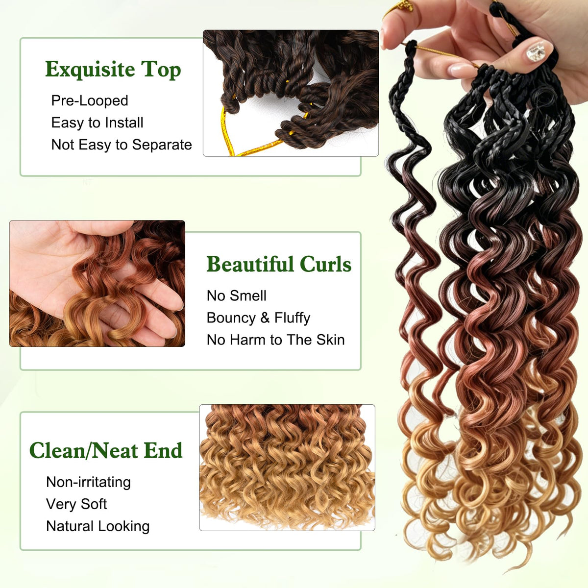 Layakoo Ombre Blonde crochet hair with vibrant color for trendy styles.