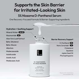 Dropper close-up highlighting panthenol and niacinamide.