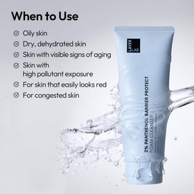 Layerlab cleanser with green tea extract in a fresh setting.
