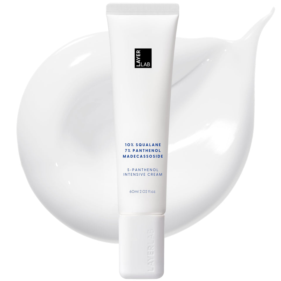 LAYERLAB S-Panthenol Intensive Moisturizer bottle shows deep hydration for dry skin
