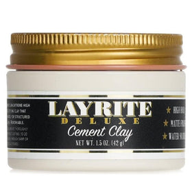Layrite Deluxe Cement Hair Clay bottle front view showing matte hold