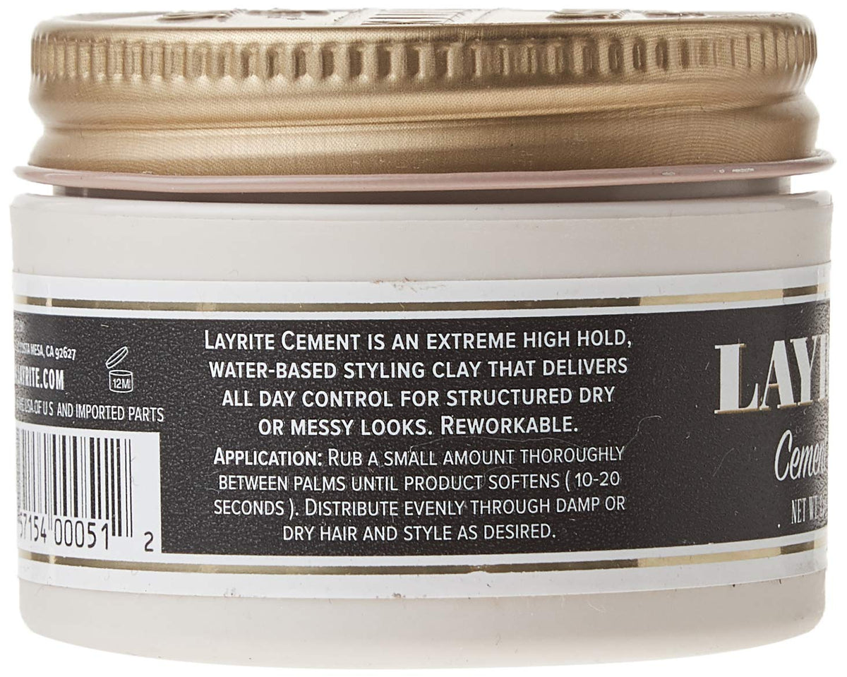 Layrite Deluxe Cement Hair Clay in hand demonstrating reworkable application