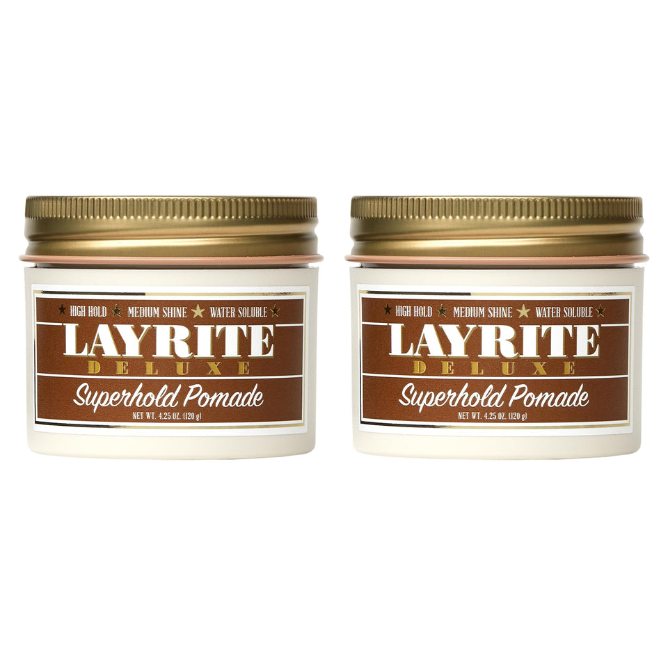 Layrite Deluxe Superhold jar view showing high hold for long lasting style