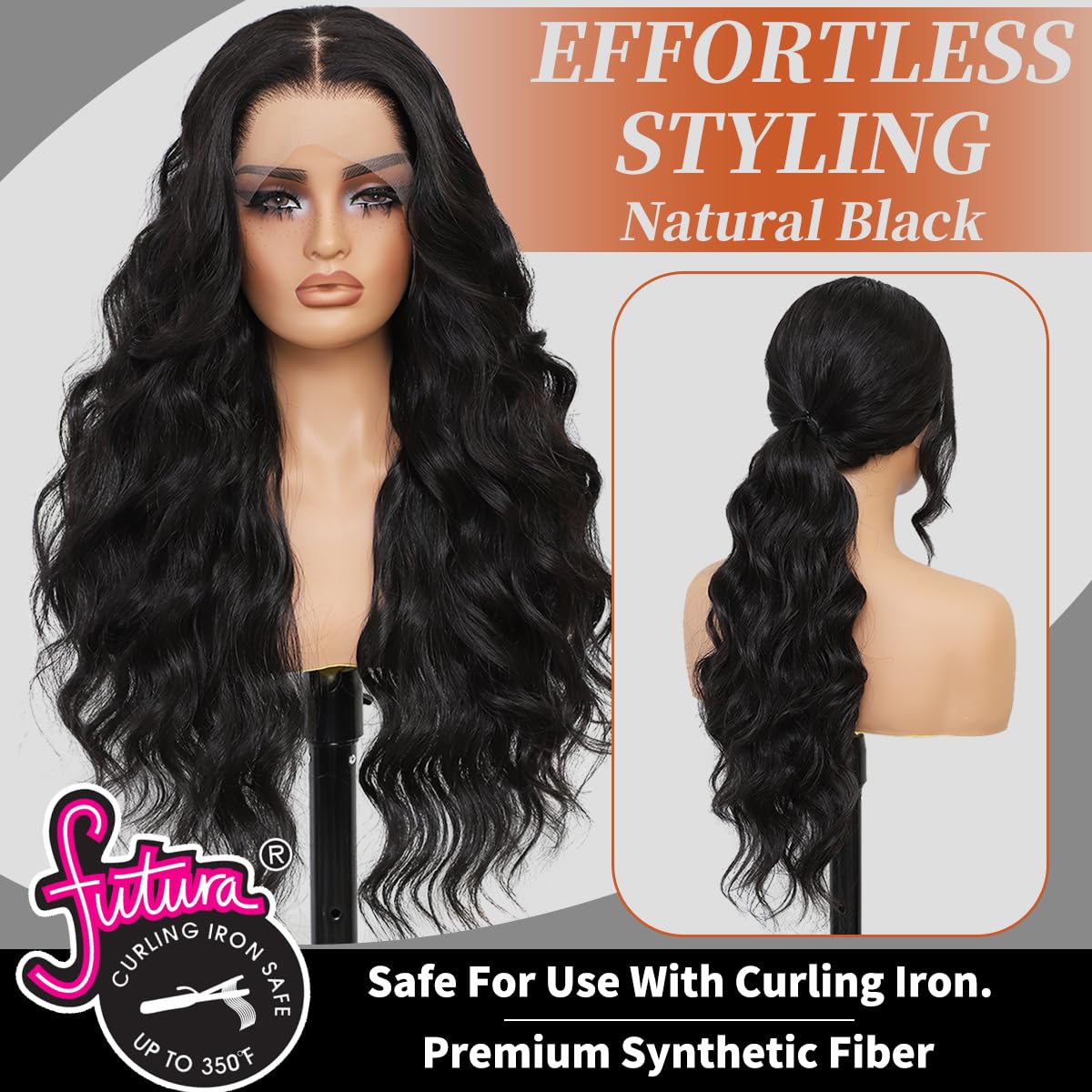LAYSHAGO 26-inch waves FUTURA fiber wig for effortless styling