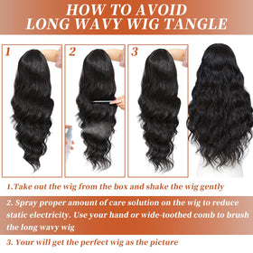 LAYSHAGO wig in gift box with cap and comb