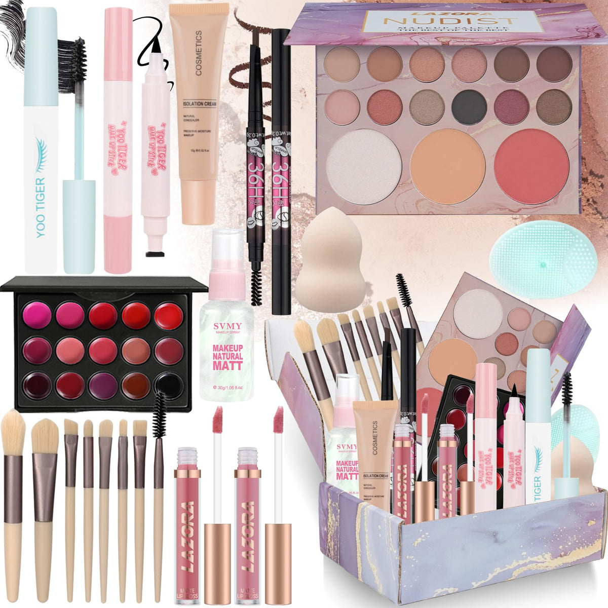 Lazora all-in-one makeup kit for teens with beginner-friendly tools and looks.