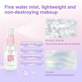 LAZORA loose powder for a light, breathable finish.