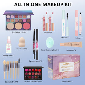 LAZORA makeup kit open palette display with versatile shades