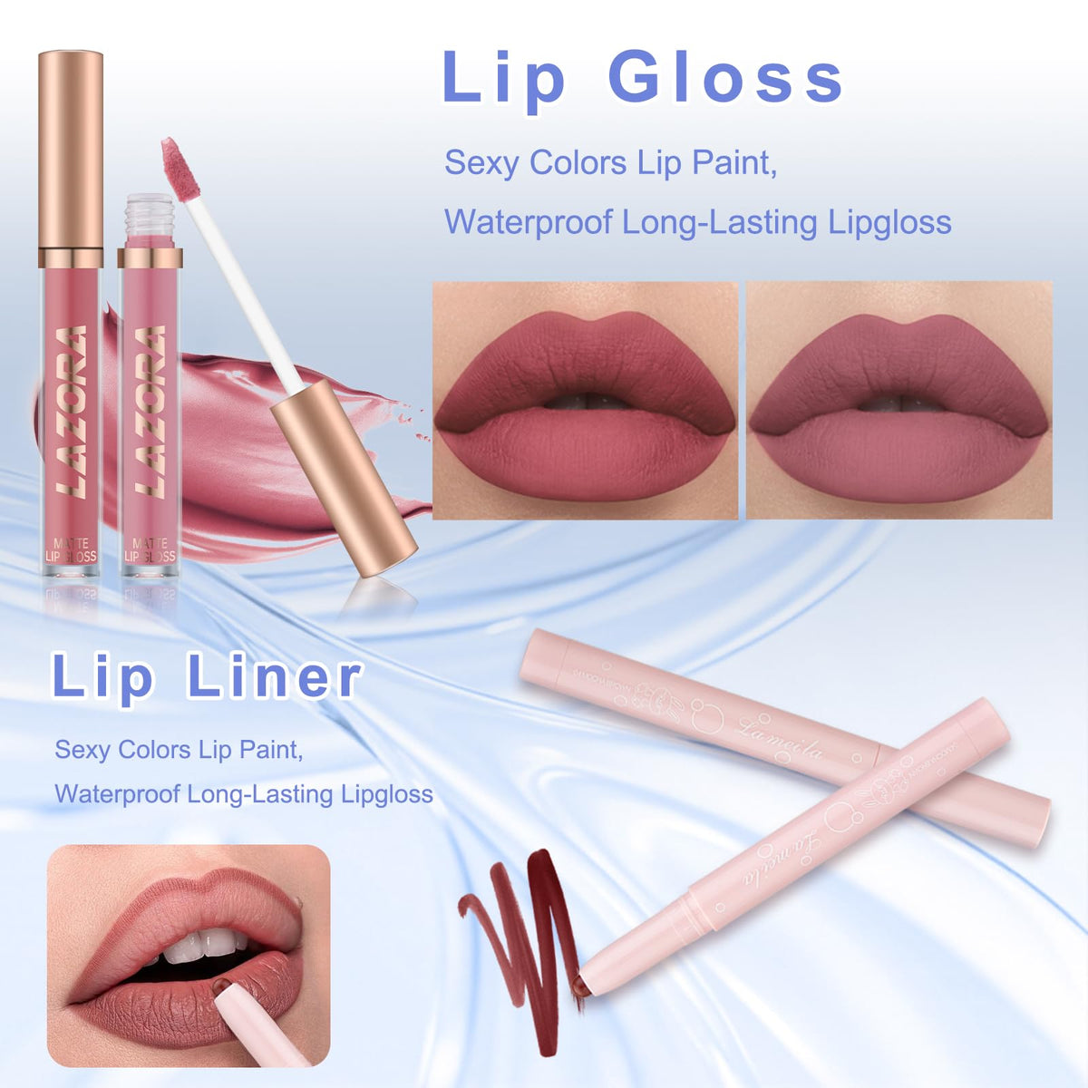 LAZORA concealer swatches for brightening and light coverage.