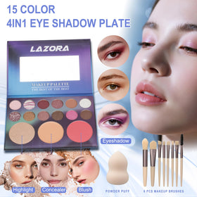 LAZORA foundation in use to even skin tone softly.