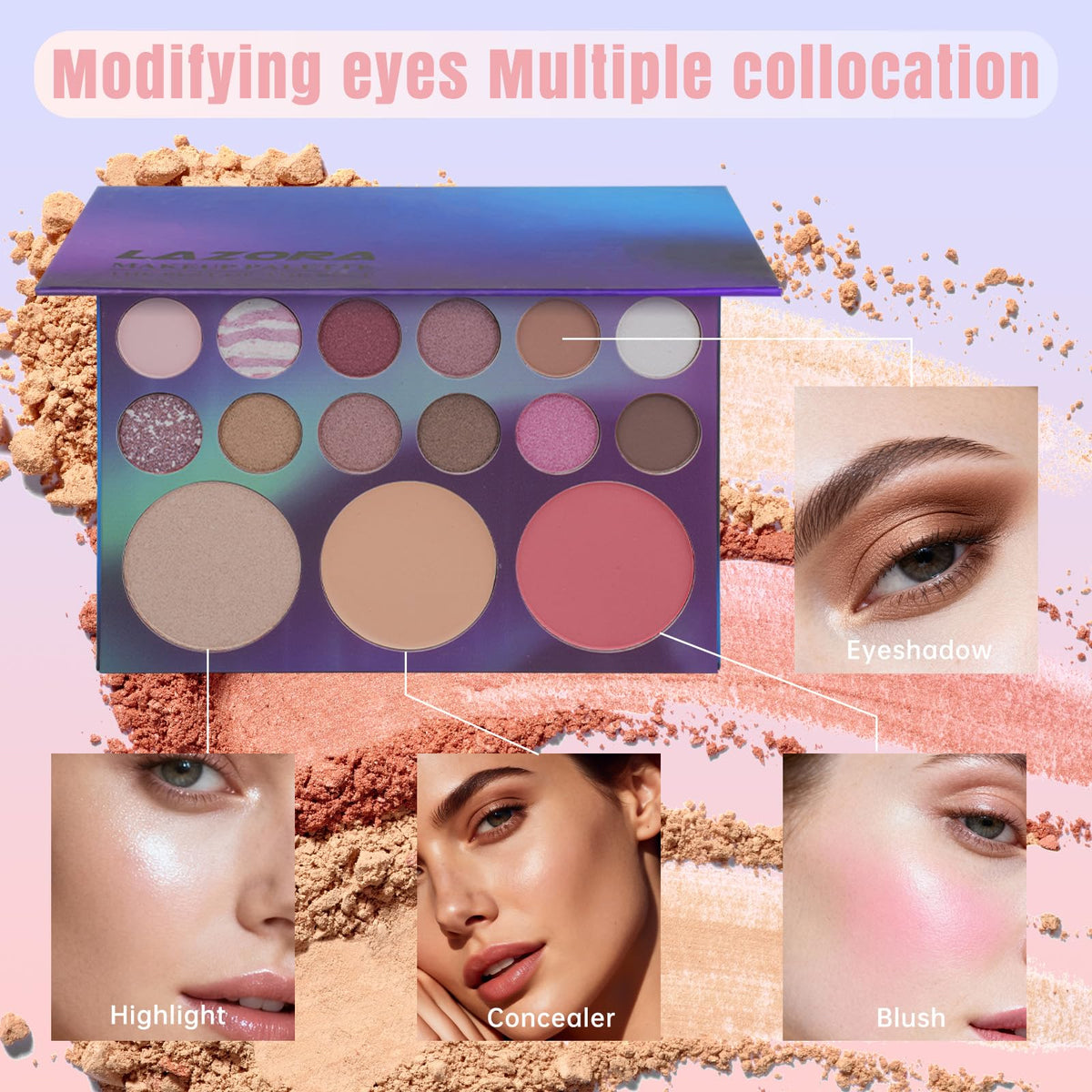 LAZORA foundation bottle; even-toned base for a confident start.