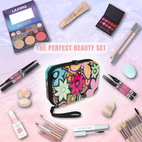 LAZORA lip palette and gloss kit; creamy shades for playful finishing touches.