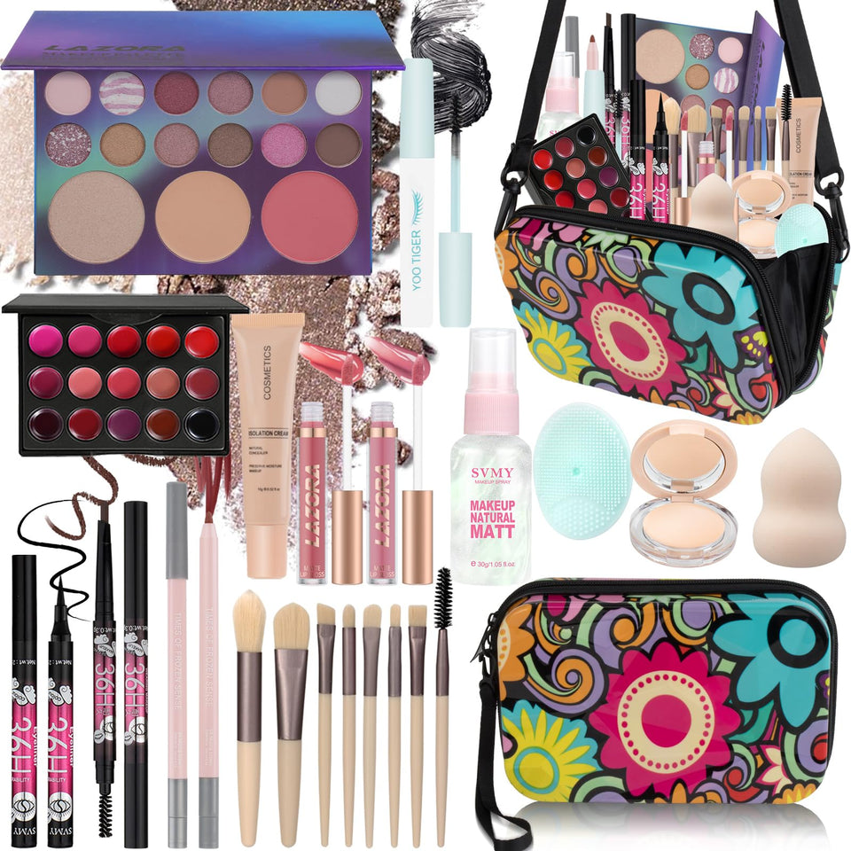 LAZORA teen makeup set full kit with vibrant colors for versatile day-to-night looks.
