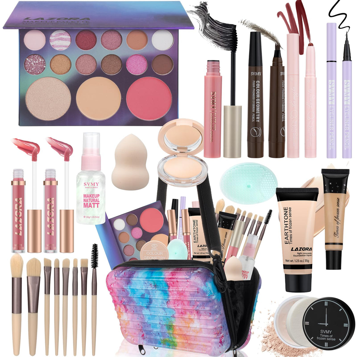 LAZORA makeup set for teens in an open pack, ideal for beginners.