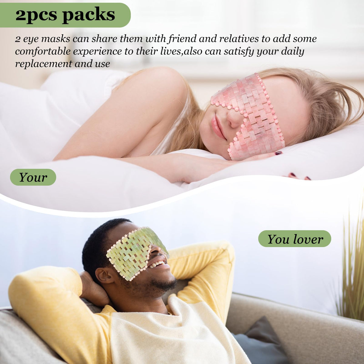 LazyGa eye mask worn for comfortable relaxation during a break at home.