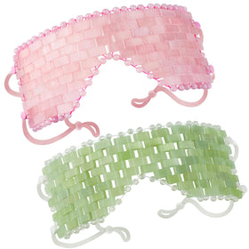 LazyGa Jade eye mask close-up showing cooling therapy for puffiness and relaxation.