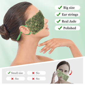 LazyGa Jade Eye Mask with green ear strings ready for secure fit