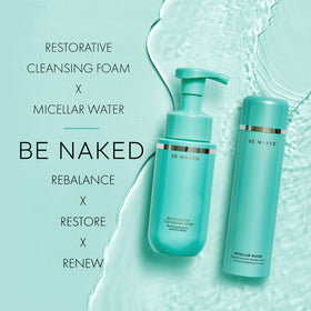 Close-up foaming lather from LBLA Be Naked for oil-free cleansing of lashes