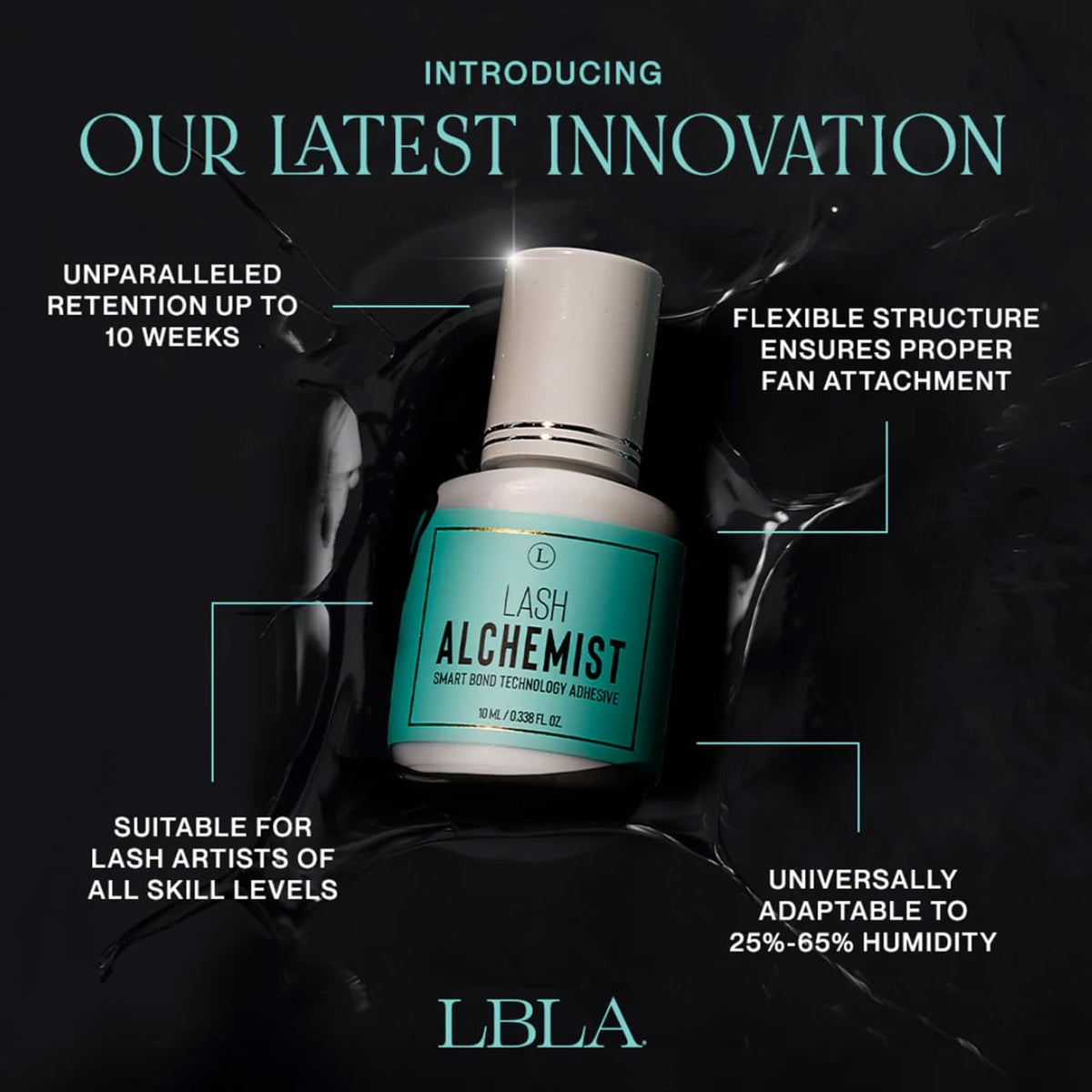 LBLA Beauty Alchemist lash fan application demonstrates quick-dry bonding.