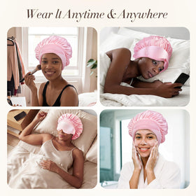 LC-dolida blush satin finish complements pajamas and night routine.