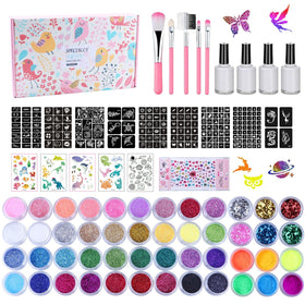 LCDGTJ glitter tattoo kit packaging shows contents; ideal for fast party prep.