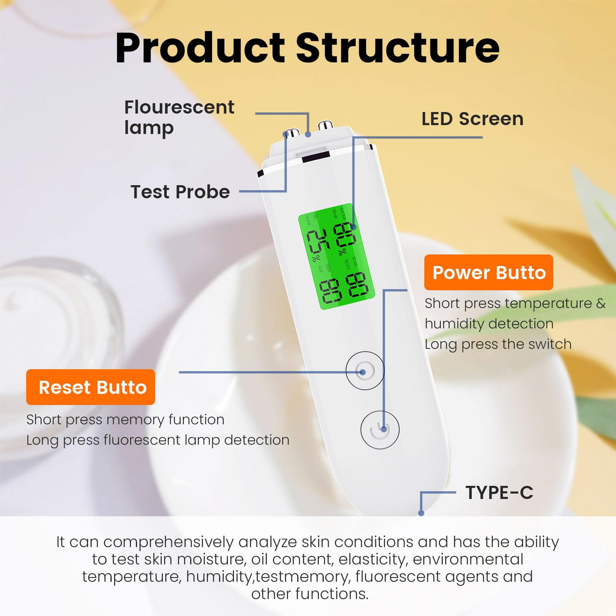 LCHWRO tester LCD display with clear percentage readings for easy interpretation