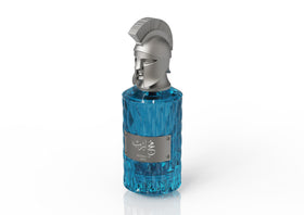 Le Falcone Muharib Hero bottle side, hints of resilience for all-day presence.