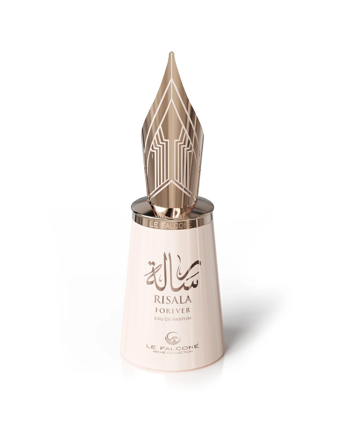 Close-up of Risala Forever label reveals vanilla-coconut warmth.