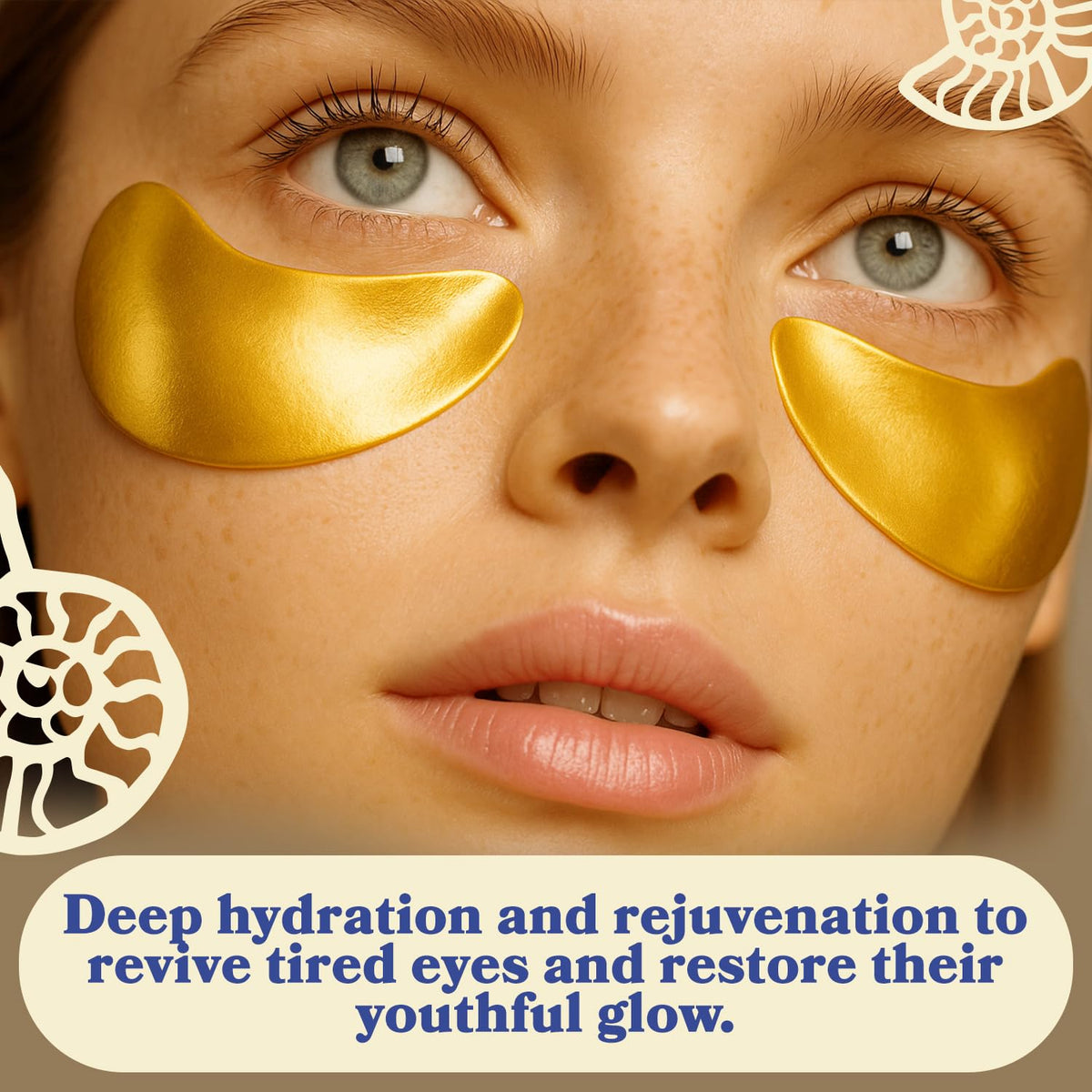 Snail mucin and hyaluronic acid shown with LE GUSHE patches for moisture.