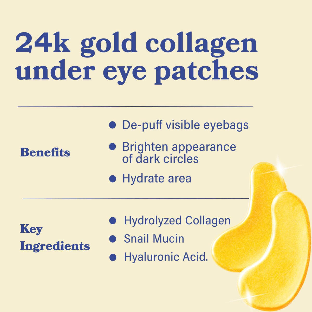 LE GUSHE patches with snail mucin delivering deep hydration under-eye area.