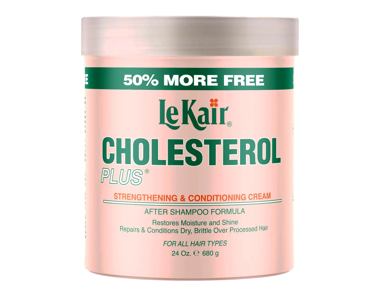 Le Kair Cholesterol Plus bottle pour delivering deep hydration for dry, damaged hair.