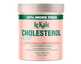 Le Kair Cholesterol Plus bottle pour delivering deep hydration for dry, damaged hair.