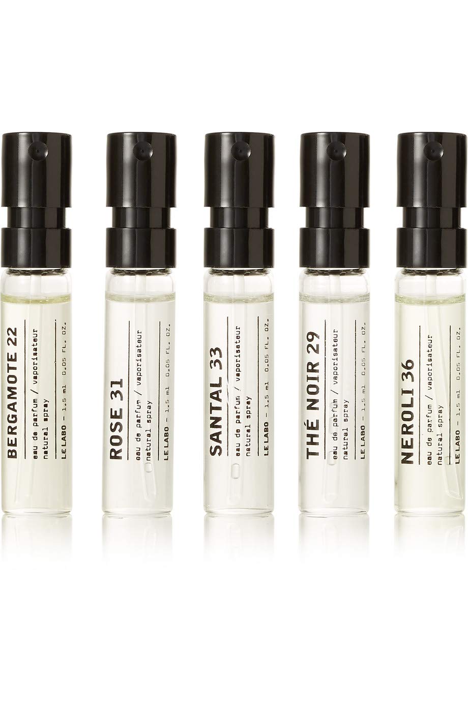 Le Labo discovery set packaging display, ideal for travel and gifting.