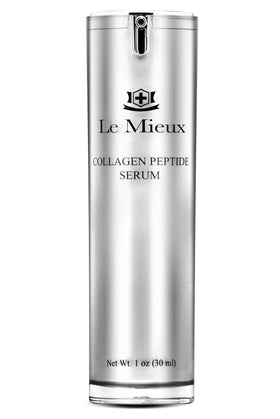 Le Mieux Collagen Peptide Serum bottle closeup showing creamy hydration for daily use