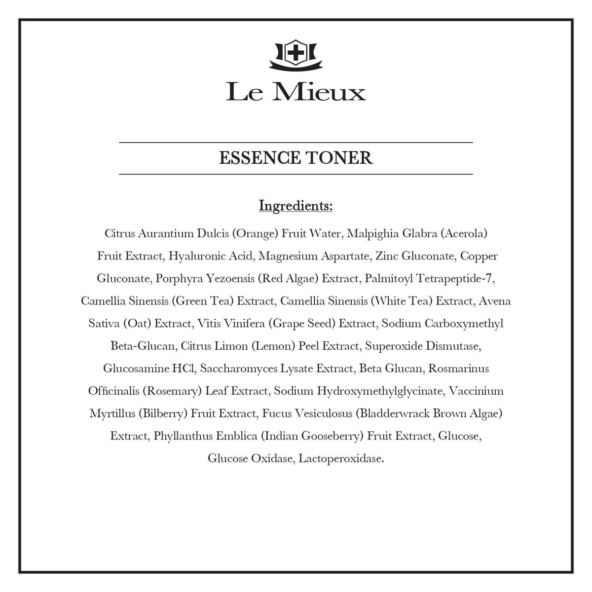 Close view of Le Mieux Essence Toner spray mist for instant refreshment