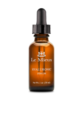 Le Mieux Hyaluronic Serum bottle closeup highlighting hydration.