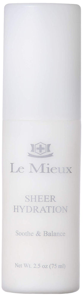 Le Mieux Sheer Hydration bottle pour shows featherlight gel texture for daily moisture.