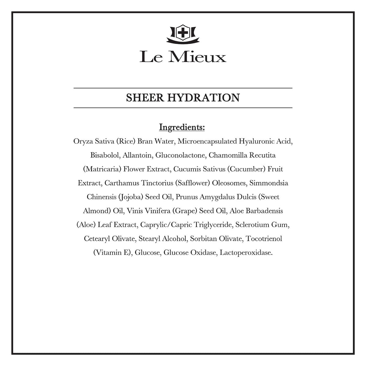 Le Mieux Sheer Hydration texture swatch highlights a dewy finish for oily skin.