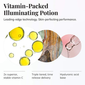 Le Mieux Vita-C Serum pump dispensing the concentrated antioxidant serum for even skin tone.
