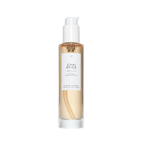 Le Monde Gourmand Spiced Chai body oil bottle for daily pampering.