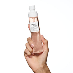 Le Monde Gourmand Crème Vanille Fresh Mist packaging highlights top apricot and bergamot.