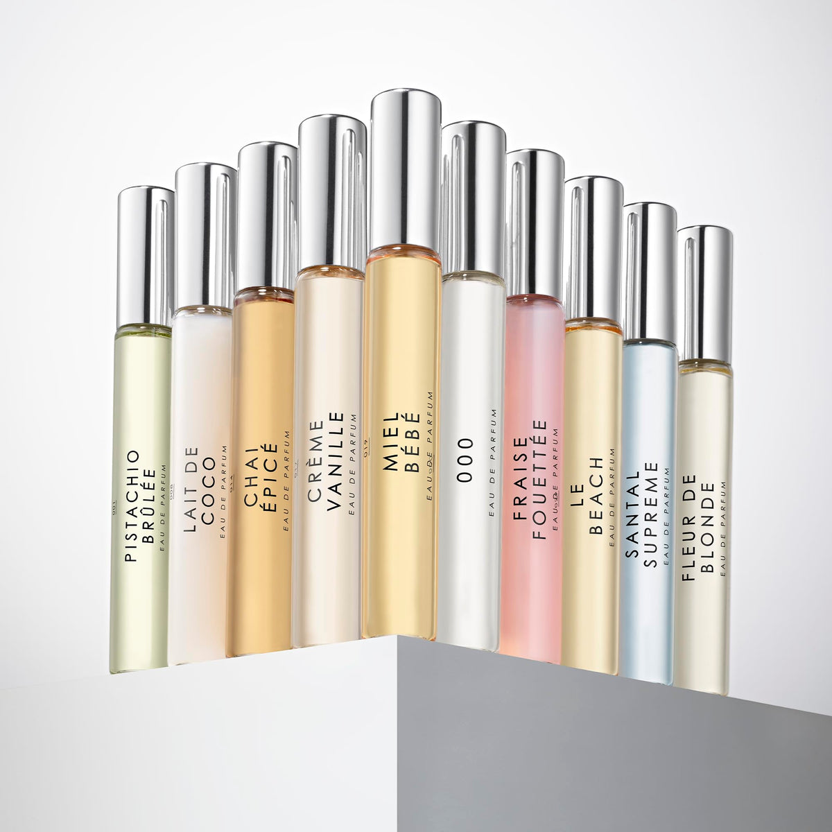 Le Monde Gourmand mini purse sprays collection, travel-friendly variety.