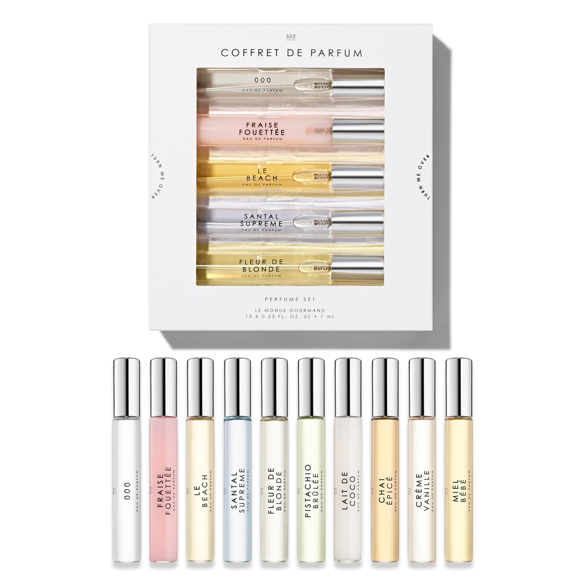 Le Monde Gourmand travel sprays packaging for on-the-go use.