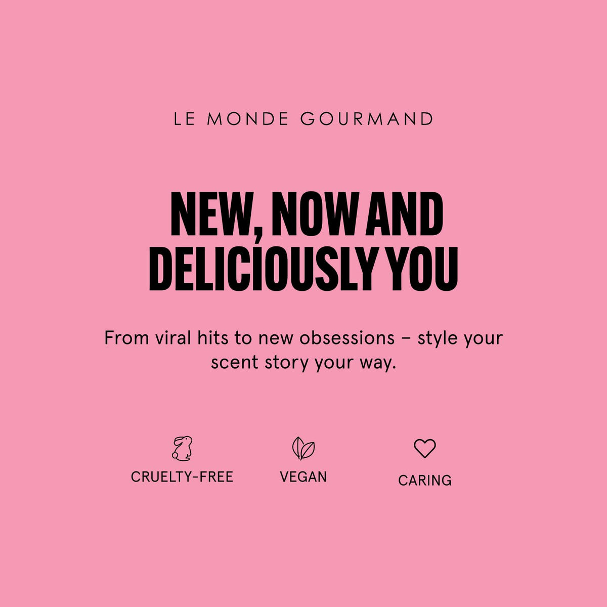 Le Monde Gourmand Violet Sucré vegan cruelty-free badge appeals to conscious shoppers.