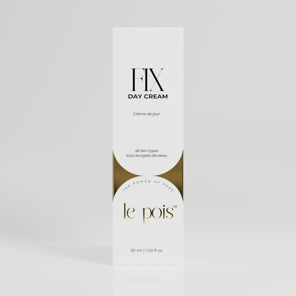 Le Pois FIX Day Cream dispenser pump for easy morning application.