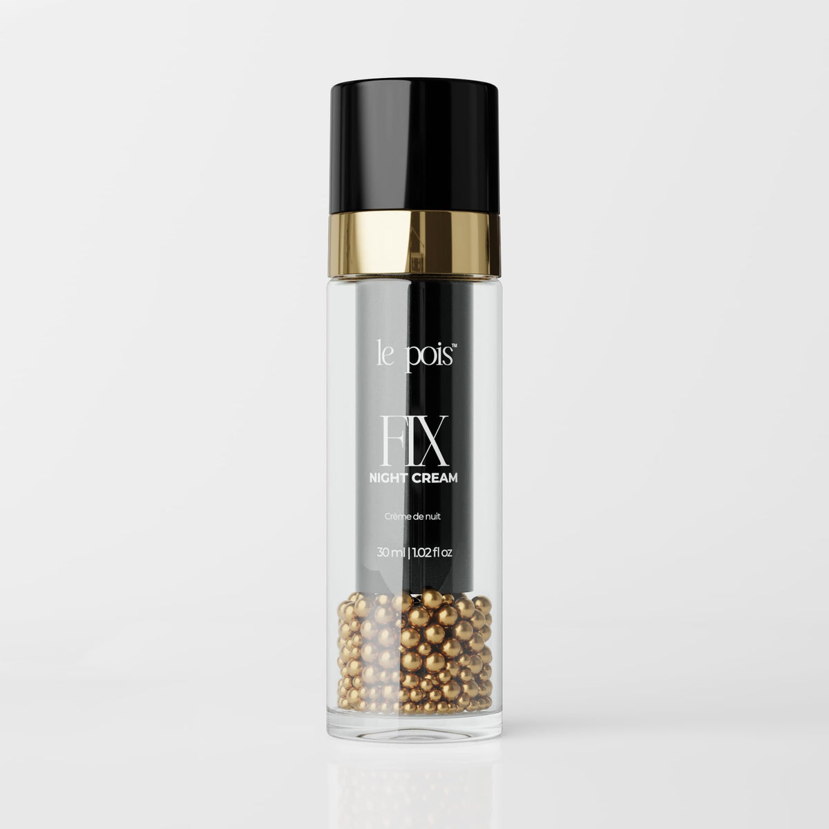 Le Pois FIX Night Cream jar glowing to convey deep overnight hydration