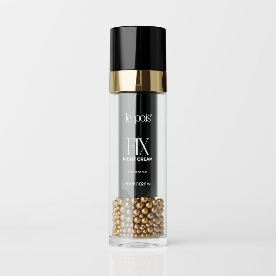 Le Pois FIX Night Cream jar glowing to convey deep overnight hydration