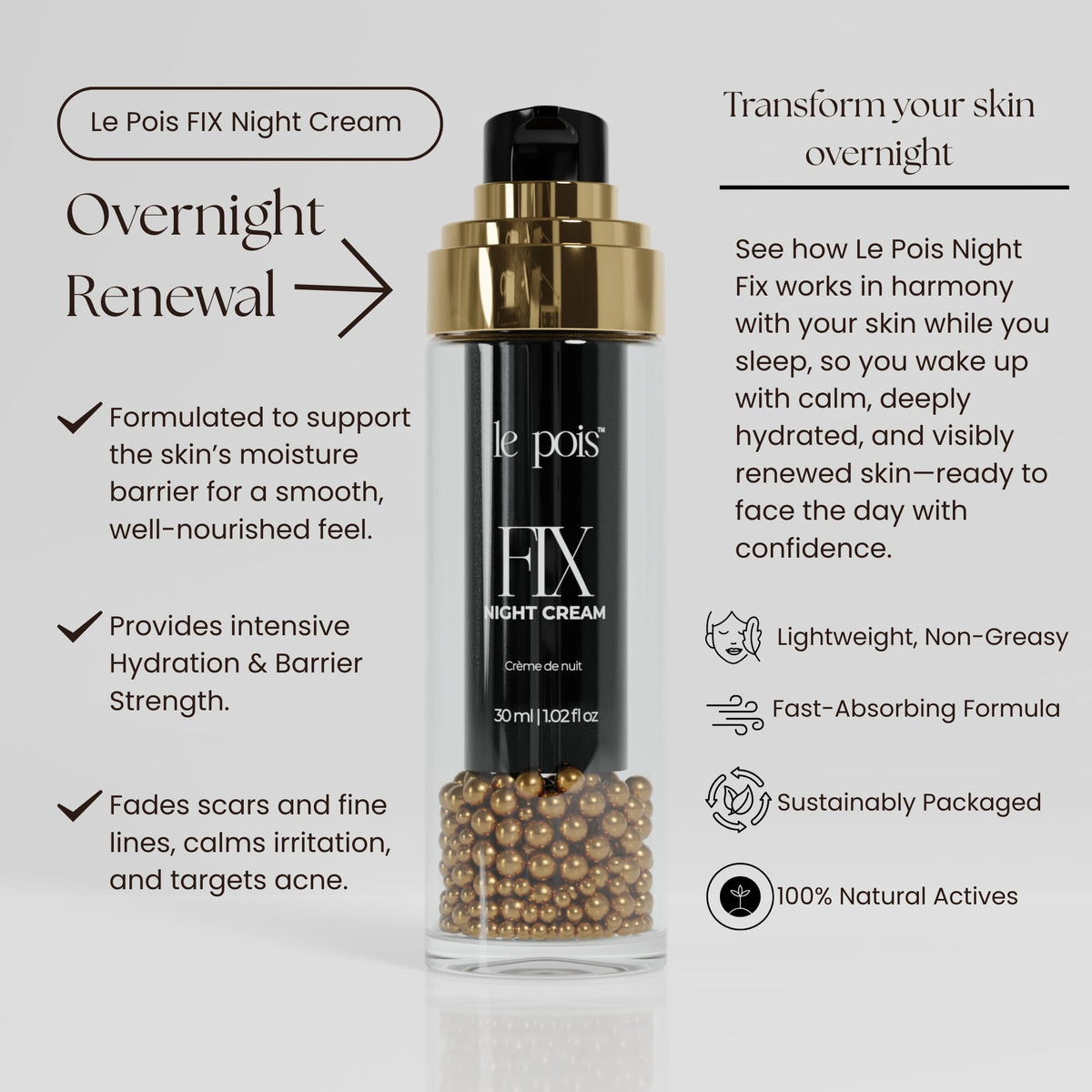 Plant-based pea protein icon signaling gentle support for sensitive skin