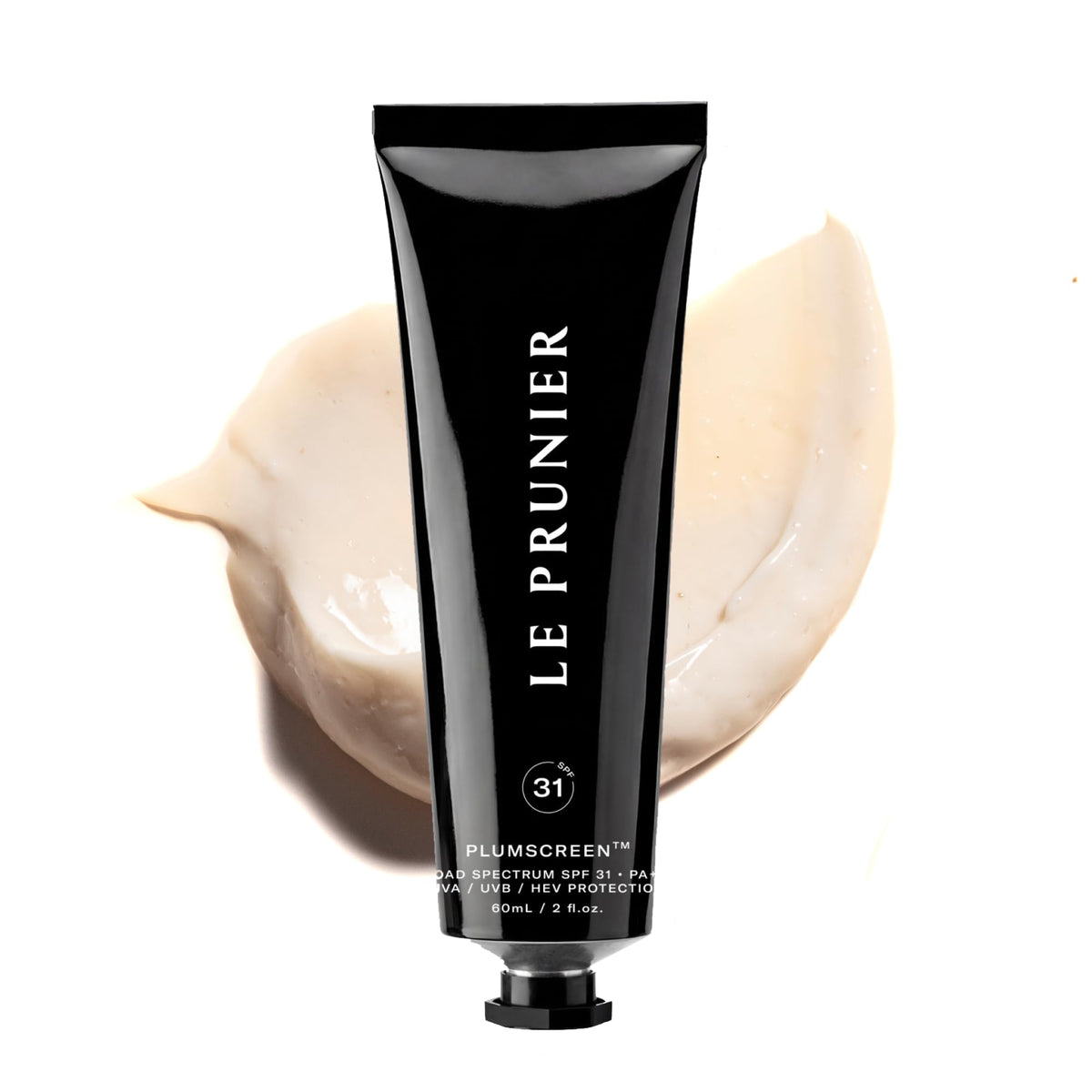Le Prunier Plumscreen bottle shows silky mineral finish for sun protection