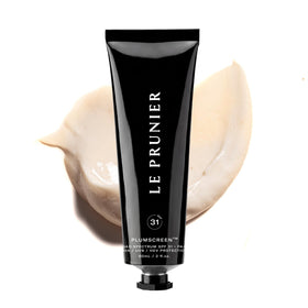 Le Prunier Plumscreen bottle shows silky mineral finish for sun protection